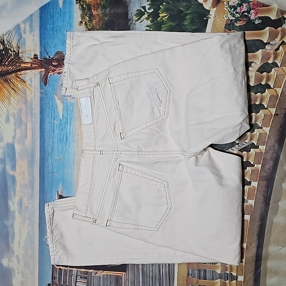 Re/Done Vintage White Worn Raw Distressed Hem 5 Button Jeans Size 29 - Picture 6 of 7